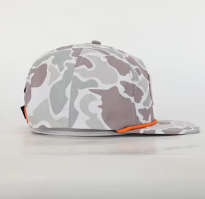 Gorra Deportiva de 5 Paneles con Logotipo Personalizado de Alta Calidad al por Mayor, Gorras de Poliéster con Visera Plana y Estampado de Camuflaje, Gorra Snapback con Parche Bordado - Product Image 4