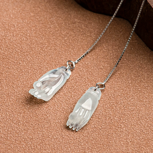 Pendientes de Jade Natural Genuino Grado A - Plata S925 con Jade Tipo Hielo Suave para Mujeres a la Moda - Product Image 2