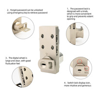 Cerradura Mecánica de Aleación de Zinc para Gabinete con Contraseña de 4 Dígitos y Llave de Emergencia para Muebles de Oficina de Acero y Madera