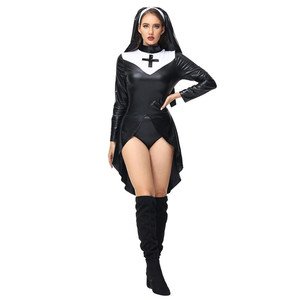 Costume de nonne sexy pour femmes, déguisement en faux cuir, mauvaise nonne coquine, déguisement Halloween vierge <span class=keywords><strong>marie</strong></span>, cosplay - Product Image 2