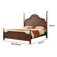 KMJ Vintage Maßgefertigtes Amerikanisches Antik-Stil Klassisches King-Size Schlafzimmer-Set Holzgeschnitzte Villa-Schlafzimmer-Sets