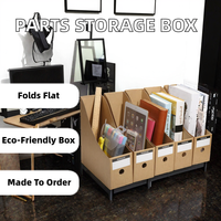 Boîtes de rangement pliables en carton ondulé blanc kraft à ouverture supérieure pour pièces de cadre photo gaufrées sur mesure, avec plateau et dossier de rangement