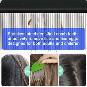 أفضل مشط للبراغيث والقمل بمقبض بلاستيكي غير قابل للتآكل ومضاد للانزلاق، مع أسنان من الفولاذ المقاوم للصدأ وتصميم إبرة مموجة للاستخدام المنزلي - Product Image 4