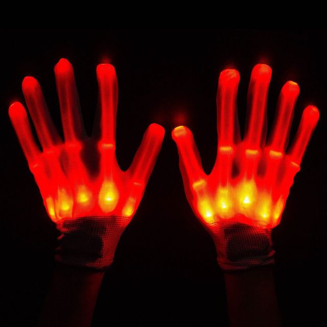 Rave Light Flashing Finger Lighting Glow Mittens LED Glow Gloves for Halloween LED GLOW PARTY