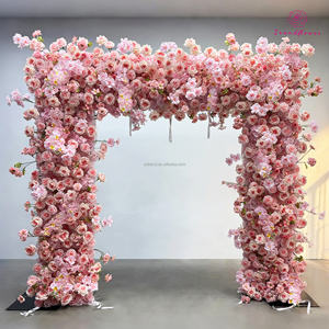 結婚式のパーティーやパーティーの装飾のための高品質の人工花とエレガントな白い結婚式のアーチ - Product Image 4