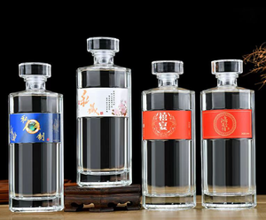 Nouveau Design Bouteilles en verre de <span class=keywords><strong>vin</strong></span> blanc et de whisky de haut niveau 250ML 500ML 1000ML avec autocollant de liqueur" - Product Image 6