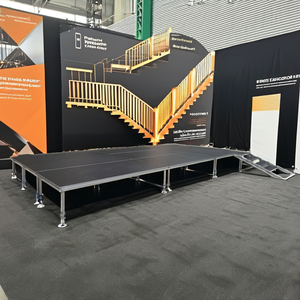 Escenario/podio de plataforma redonda portátil para pantallas de armazón de conciertos hechas de aleación de aluminio y madera contrachapada para eventos y presentaciones - Product Image 3