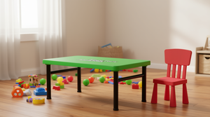 Tavolo per bambini in plastica quadrato resistente per neonati e bambini, 2 posti, design moderno - Product Image 2