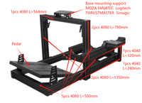 Kit de Ensamblaje de Simulador de Carreras Personalizado de Alta Calidad con Perfil de Aluminio 4080, Asiento de Juego DIY, Simulador de Carreras, Cabina de Simulación