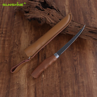 Couteau à fileter SUNSHINE en acier inoxydable fait main, taille personnalisée, pour désosser la viande et la pêche, avec étui en cuir, emballage personnalisé