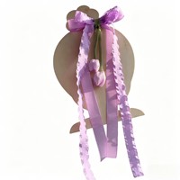 Nœud pour cheveux de demoiselle d'honneur, décoration de cheveux pour la première communion, nœud de baptême, nœud élégant en ruban long, nœud tulipe, accessoires romantiques pour cheveux en ruban