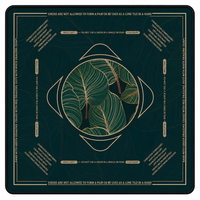 Tapis de Mahjong vert à motif de feuilles tropicales avec centre Monstera, règles Charleston, antidérapant pour le Mahjong américain