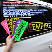 Autocollants en vinyle personnalisés imperméables et résistants aux intempéries, logo extérieur, transfert sur fenêtre, fond transparent, autocollant en vinyle PVC pour voiture