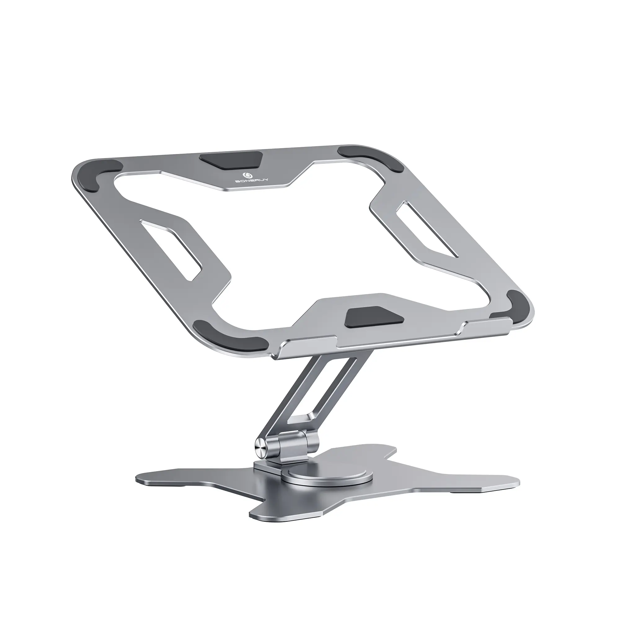 Boneruy Aluminum Alloy Foldable 360 Degree Rotatable Adjustable Laptop Stand for Desk 14~17.3 inch Inch Laptops