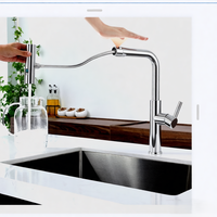 Robinet de cuisine et de salle de bain à poignée unique en acier inoxydable 304, eau chaude/froide, avec douchette extractible et capteur de mouvement – Meilleures ventes