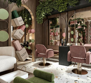 ออกแบบตกแต่งภายในร้านทำเล็บและต่อขนตาแบบครบวงจร เฟอร์นิเจอร์ร้านเสริมสวยสั่งทำพิเศษ โต๊ะเครื่องแป้ง เคาน์เตอร์โชว์สินค้า ผู้ผลิต - Product Image 3