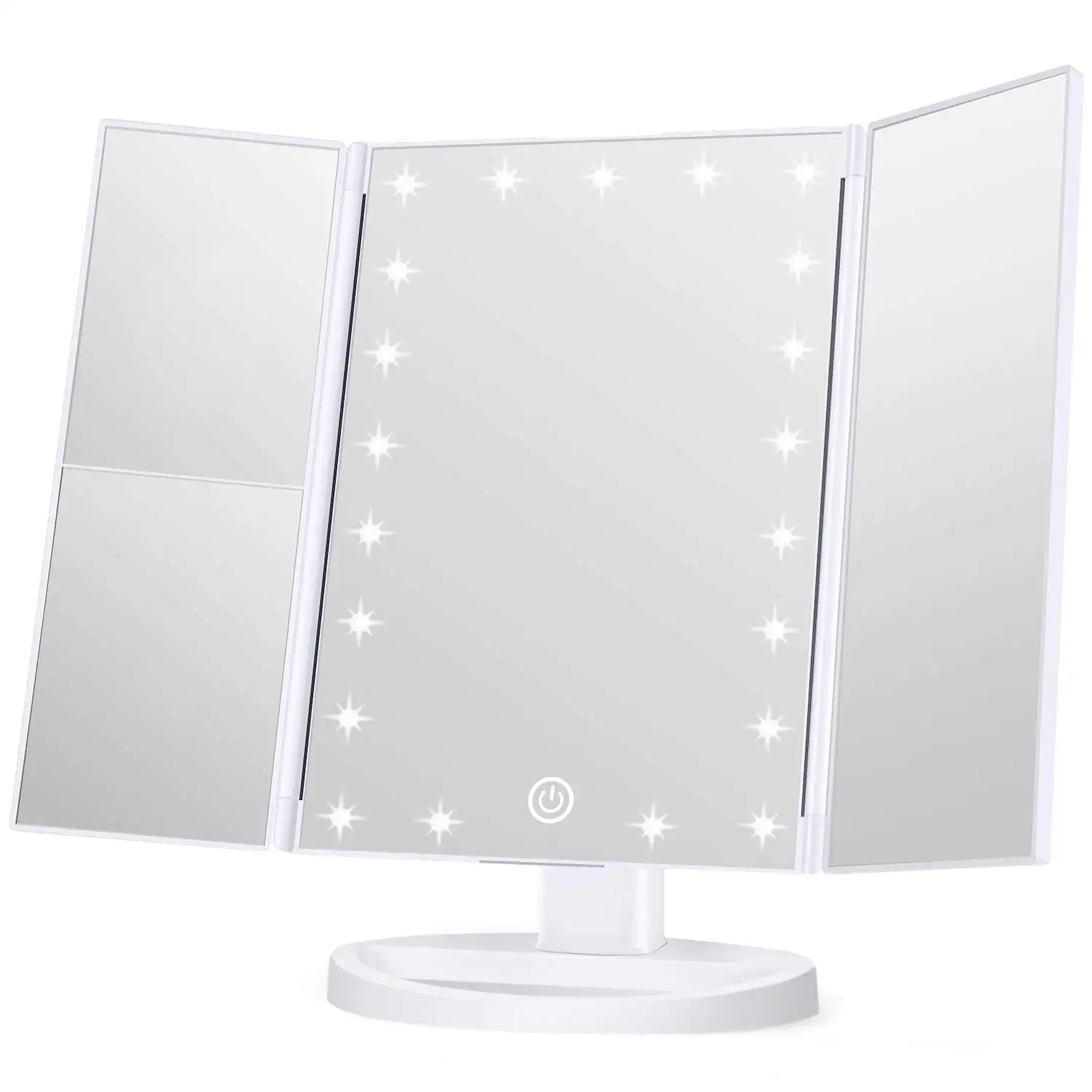 Hot sale LED Lighted Mirror Dimmable Table Countertop Cosmetic Mirror with Touch Screen Switch Batteries or USB Operated