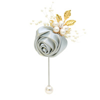 Broche de Corsage Fleur de Soie Moderne Décoratif Roses Artificielles Garçons d'Honneur Poignet Boutonnière Mariage