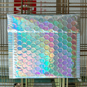 Bolsa de envío de correo de polietileno holográfica blanca púrpura Rosa recuperable personalizada, sobre acolchado metálico respetuoso con el medio ambiente, envío de burbujas - Product Image 5