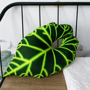 2023 New 3D Leaves Leaf Plant Stuffed Suculent Shaped Decorate Plush Soft Leaf Throw Pillow For Home