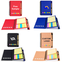 Jeu de cahiers A5 avec logo personnalisé de qualité supérieure stylo en papier avec note autocollante cahier à spirale en papier kraft ensemble d'écriture avec logo personnalisé