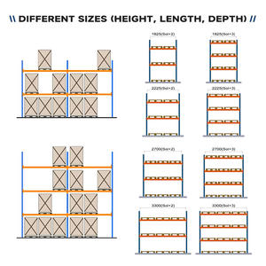 Étagères en acier à longue portée pour usage industriel intensif, rayonnages empilables, protection contre la corrosion, rayonnage à palettes sélectif pour <span class=keywords><strong>garage</strong></span> et entrepôt - Product Image 3