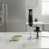 Mixeur Plongeant Électrique Puissant en Acier Inoxydable à Haute Vitesse 800W avec Bol en Verre pour Usage Domestique – Hachage, Mélange, Broyage