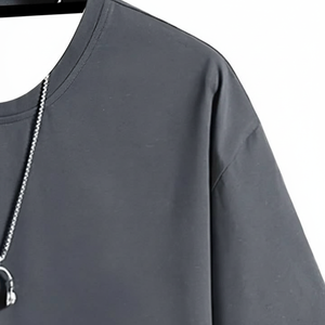 T-shirt Homme Tendance Été Léger 180 Grammes 100% Coton Manches Courtes Col Rond Ample Anti-Plis - Product Image 1