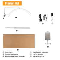 Offre Spéciale 25 pouces UV Nail Led Lampe de table Multifonctionnel Half Moon Light avec support pour téléphone
