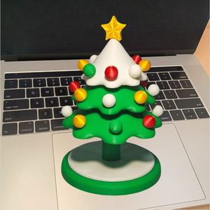 Árbol de Navidad Giratorio de Plástico Impreso en 3D y Papá Noel, Adorno Coleccionable de Navidad, Juguete de Rompecabezas - Product Image 3