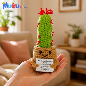 Planta de <span class=keywords><strong>Cactus</strong></span> de Ganchillo Hecha a Mano en Maceta, Decoración de Escritorio de Apoyo Emocional Duradero, Regalo, Venta al por Mayor, Logotipo Personalizado, OEM, ODM - Product Image 4