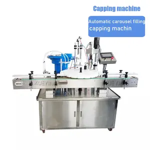 Filling Machine Automatic Desktop Rotary Vial Bottle 10ml 100ml Vial Spray Dropper Essential Oil Filling Capping Machine