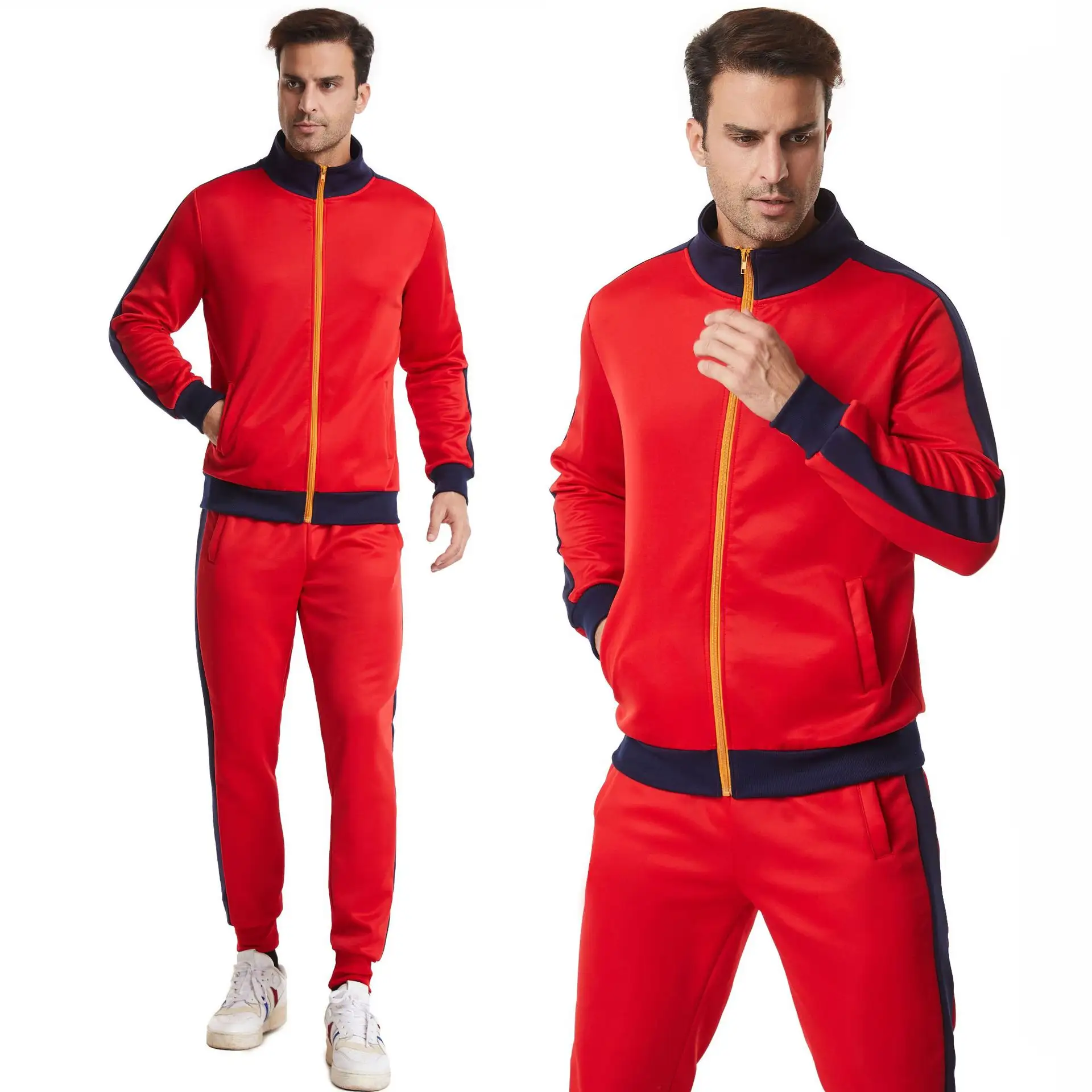 Factory Direct Sale Slim Fit Sweatsuits Men Jogging Clothes Blank Tracksuit