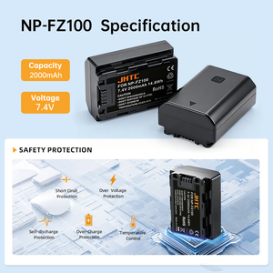 NP-FZ100 Paquete de Baterías Recargables de 2280mAh 7.4V con Logotipo Personalizado al por Mayor para Todas las Cámaras de la Serie Alpha A7 A9 FX <span class=keywords><strong>ZV</strong></span> Profesional - Product Image 2