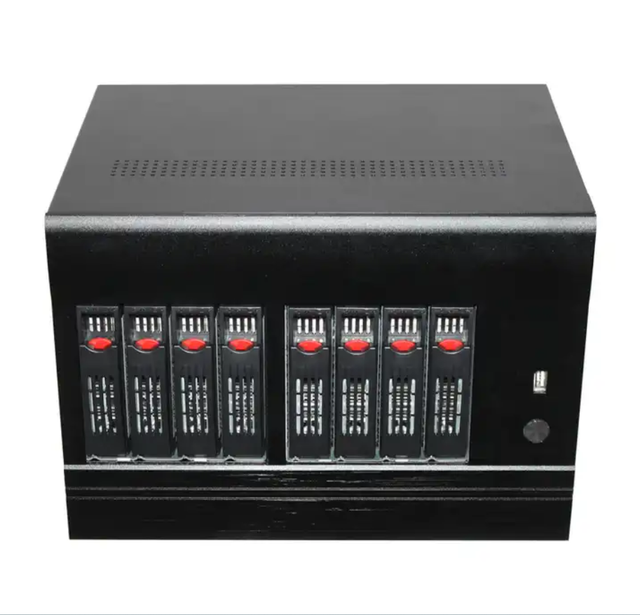 8 Bay Mini ITX Horizontal Server Case Full Tower Cloud Storage Nas Enclosure with Fan Plastic ATX Style in Stock Product