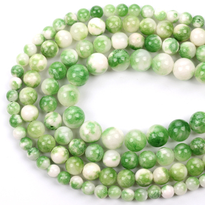 AsVrai U natürliches grünes persisches <span class=keywords><strong>Jade</strong></span>-Stein-Perlen rund loses Abstandsperlen-Armband zur Schmuckherstellung DIY-Charmanter-Armband Halskette - Product Image 3