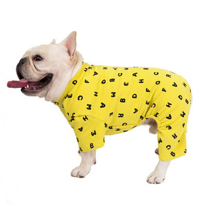 Offre Spéciale <span class=keywords><strong>Bouledogue</strong></span> Français Velours Pyjamas Chaud Doux Lettre Imprimé Chiot Chien Vêtements Pet Vêtements Salopette Coton Chien Pyjamas - Product Image 4