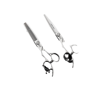 Japanese 440C Stainless Steel Left Handed <b>Scissors</b> Set Ergonomic Handle Straight <b>Thinning</b> Shears Professional Salon <b>Hair</b> Styling - Product Image 1