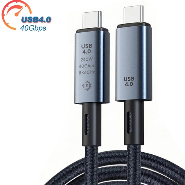 2M 1M 0.5M Thunderbolt3 Video USB4.0 40Gbps Type C to C Cable PD3.1 240W Fast Charge Cable 8K60Hz for PS5 Nintendo Switch