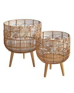 <span class=keywords><strong>Support</strong></span> <span class=keywords><strong>de</strong></span> plante en rotin tressé avec pieds en bois, <span class=keywords><strong>support</strong></span> <span class=keywords><strong>de</strong></span> pot <span class=keywords><strong>de</strong></span> fleurs bohème pour l'intérieur et l'<span class=keywords><strong>extérieur</strong></span>, décoration <span class=keywords><strong>de</strong></span> jardin, 3 tailles - Product Image 1