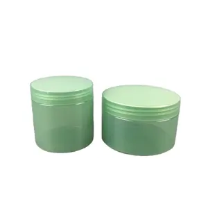 Lege Natuurlijke Doorschijnende Groene Kruik Voor Huisdieren 30Ml 50Ml 100Ml 150Ml 200Ml Plastic Cosmetische Pot Van 250Ml Met Groen Deksel