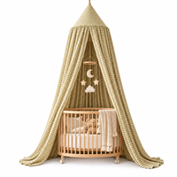 Tente de lit conique pour enfants en coton 100% à carreaux vert crème, écologique, toutes saisons, style pastoral coréen, suspendue au plafond
