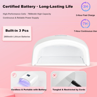 Lampe à ongles UV LED professionnelle haute puissance 66W S10, 33 perles LED, sans fil, séchage rapide, logo personnalisé, manucure pédicure double usage, gel CE