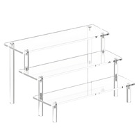 Étagère de présentation transparente en acrylique à 3 niveaux pour figurines d'anime, boîtes mystères, modèles de voitures et parfums