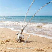 Collar con Colgante de Tortuga de Acero Inoxidable Chapado en Oro de 18K con Cadena de Eslabones, Estilo Bohemio, Joyería Infantil para Aniversario