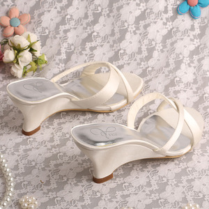 <span class=keywords><strong>Tacco</strong></span> personalizzato sandali bianchi zeppa pantofole - Product Image 4