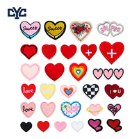 Parche Bordado Decorativo con Diseño de Corazón, Doble Corazón Rojo, con Frase Romántica, para Computadora