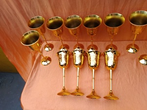 Designer Handmade Brass <b>Wine</b> <b>Goblet</b> Engraved Chalice Vintage Metal Drinking Cup Antique Style Barware Wedding Gift Decor - Product Image 6