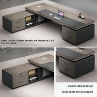 Table de bureau de direction moderne et luxueuse avec design en forme de L, mobilier de bureau haut de gamme