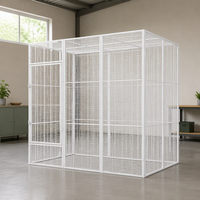 Cage et volière modulaires rectangulaires robustes à structure tissée serrée sans fermeture pour perroquets et oiseaux, abri extérieur pour animaux de compagnie